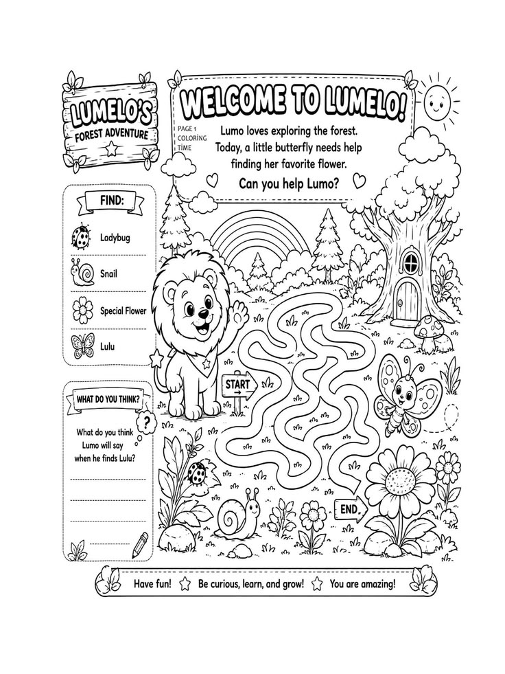 Free Preschool Maze Activity — Help Lumelo the Lion